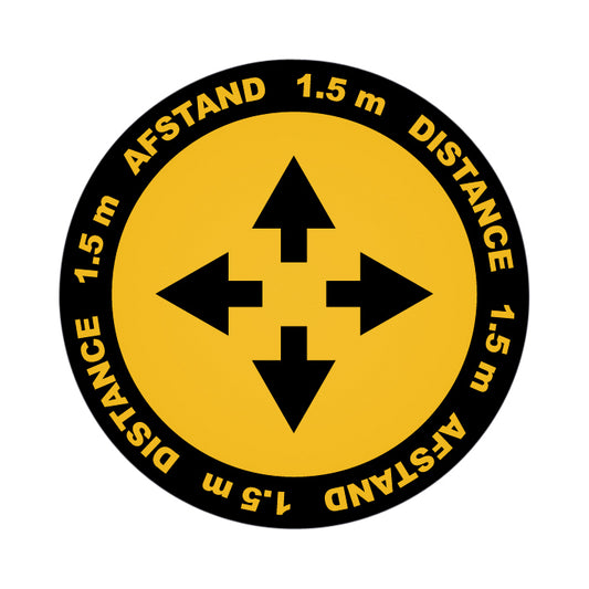 Vloersticker kruispunt twee-talig Ø200mm