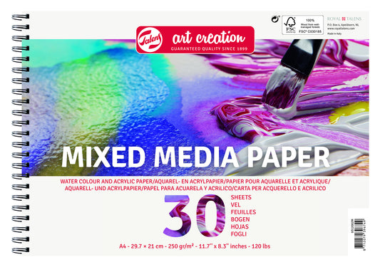 Talens Art Creation Mixed Media Papier A4, 250 g/m², 30 vellen