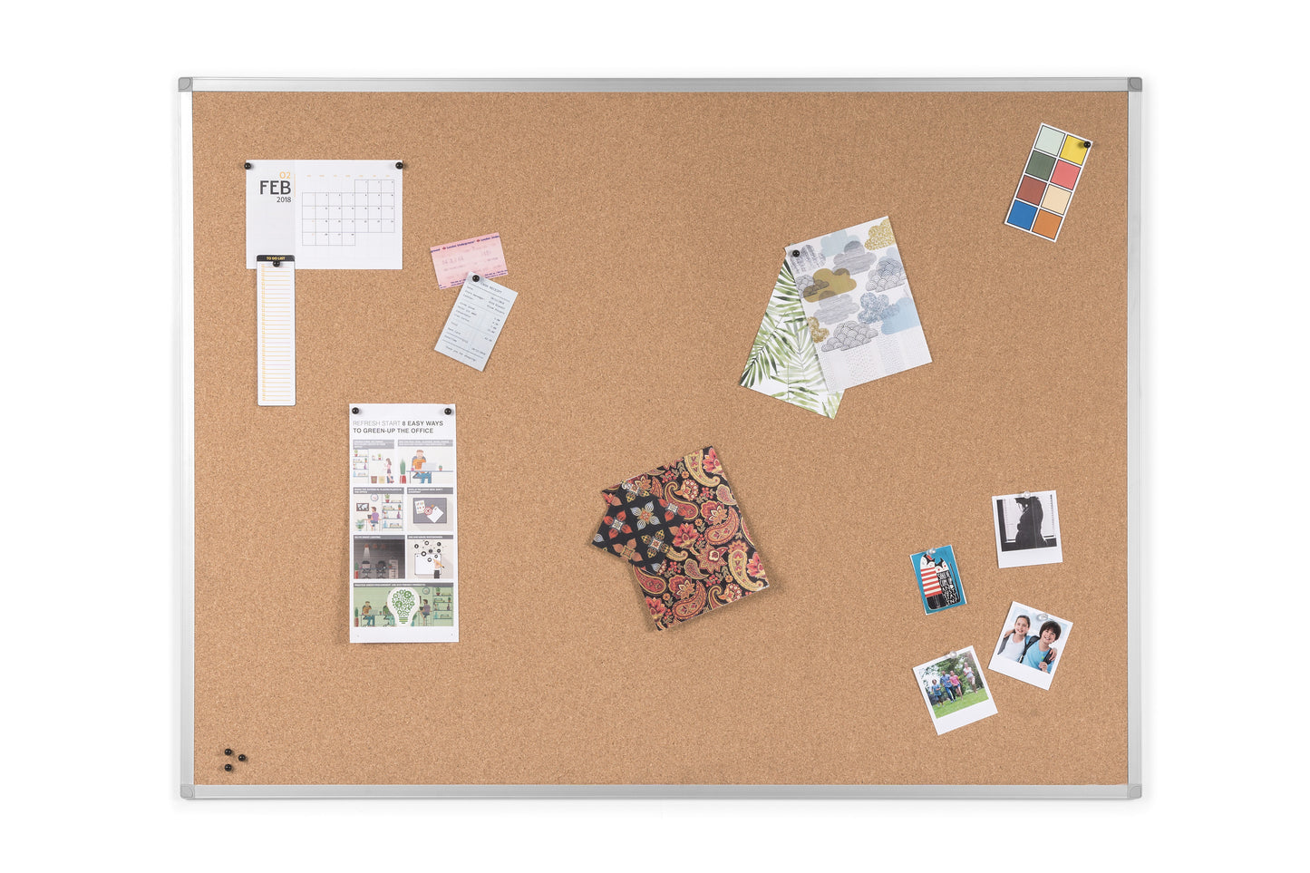 Quantore Kurk Prikbord 120x90cm, Zelfhelend en Aluminium Omlijst - 3
