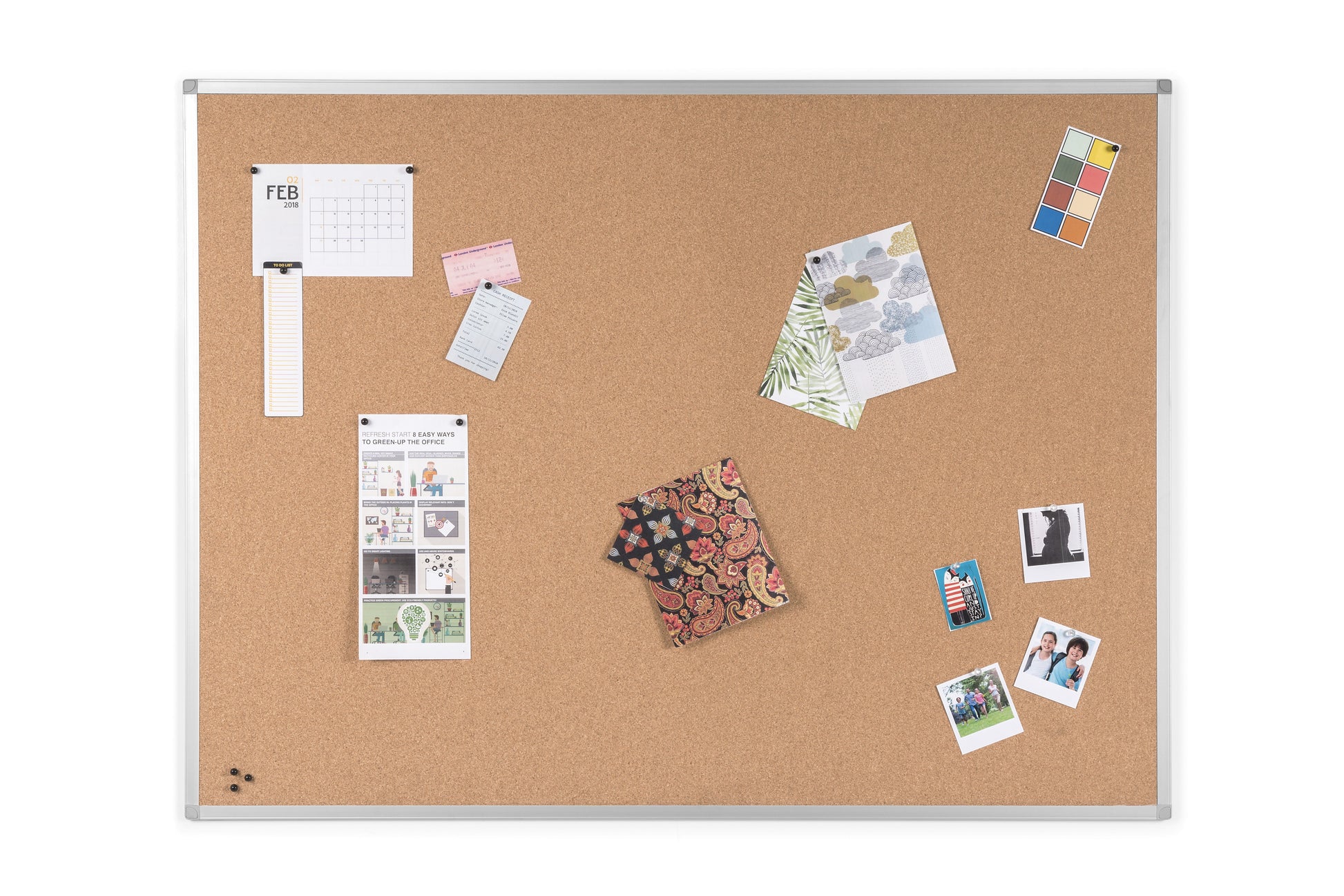 Quantore Kurk Prikbord 120x90cm, Zelfhelend en Aluminium Omlijst - 3