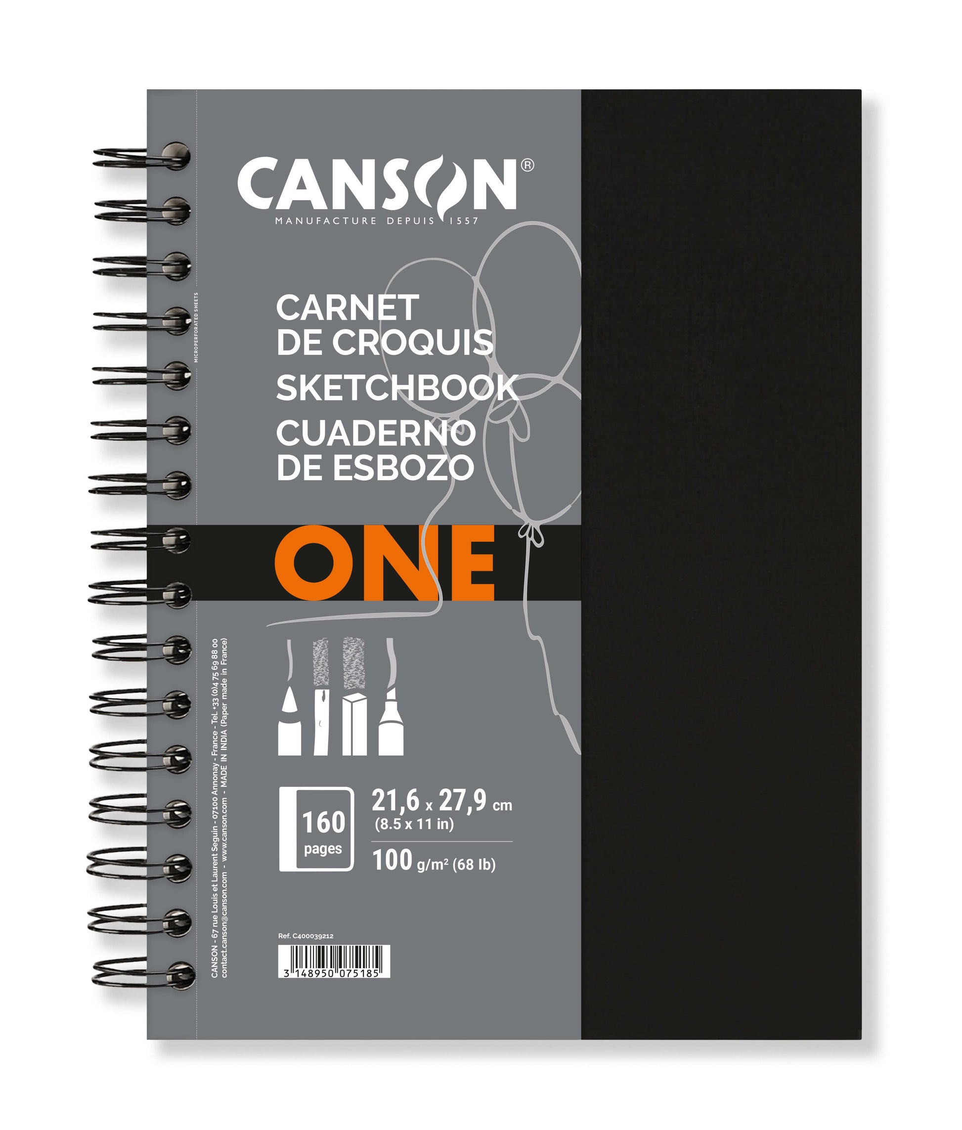 Canson Art 216x279 mm Tekenboek 80 vellen 100 g/m²