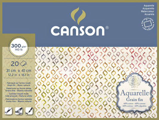 Canson Aqurelle Blok 31x41 cm 300 g/m², 20 vellen