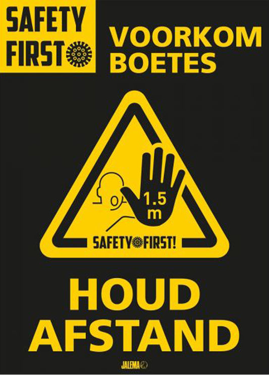 Deursticker A4 Houd Afstand Glanzend 2 Stuks