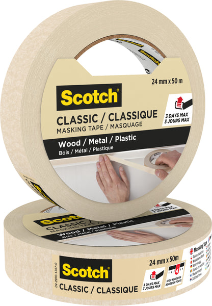 Afplaktape Scotch Classic 24mmx50m beige - 2