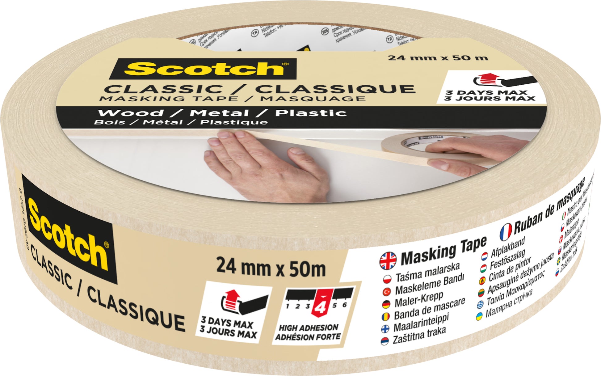 Afplaktape Scotch Classic 24mmx50m beige - 4