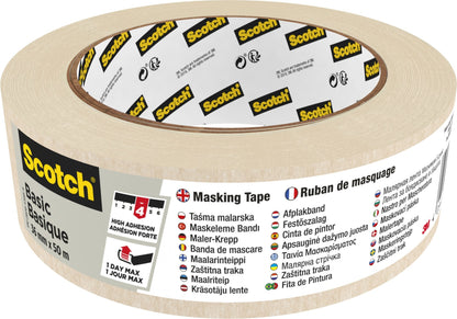 Afplaktape Scotch Basic 36 mm x 50 m, beige