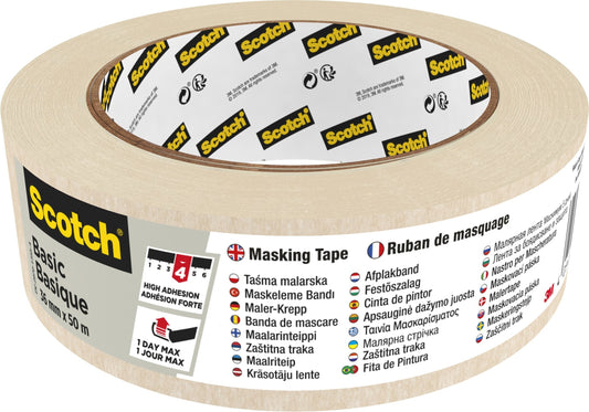 Afplaktape Scotch Basic 36 mm x 50 m, beige