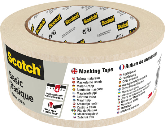 Afplaktape Scotch Basic 48mm x 50m, Beige