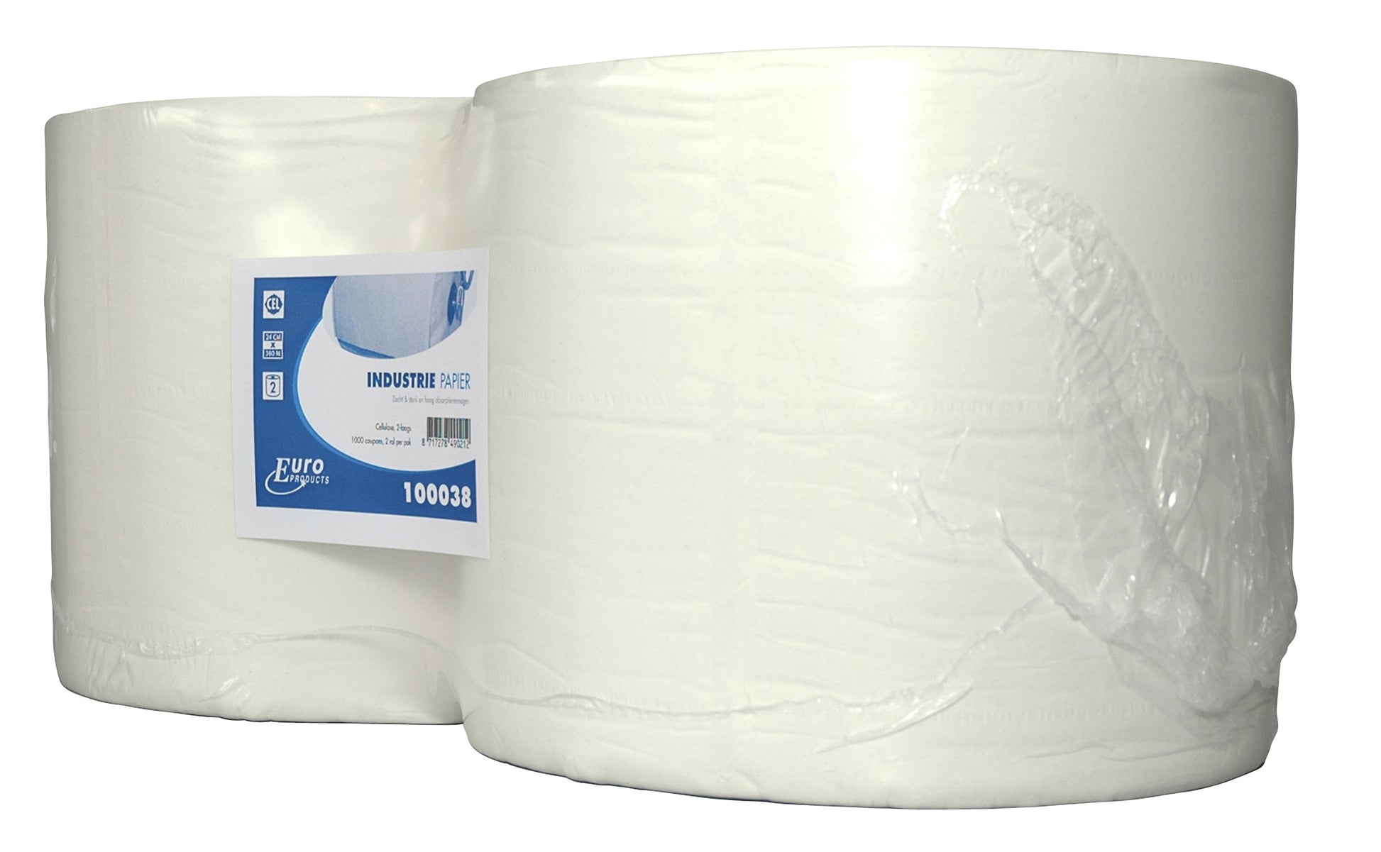 Poetspapier Euro Products M1-V1 2-laags wit 380 meter