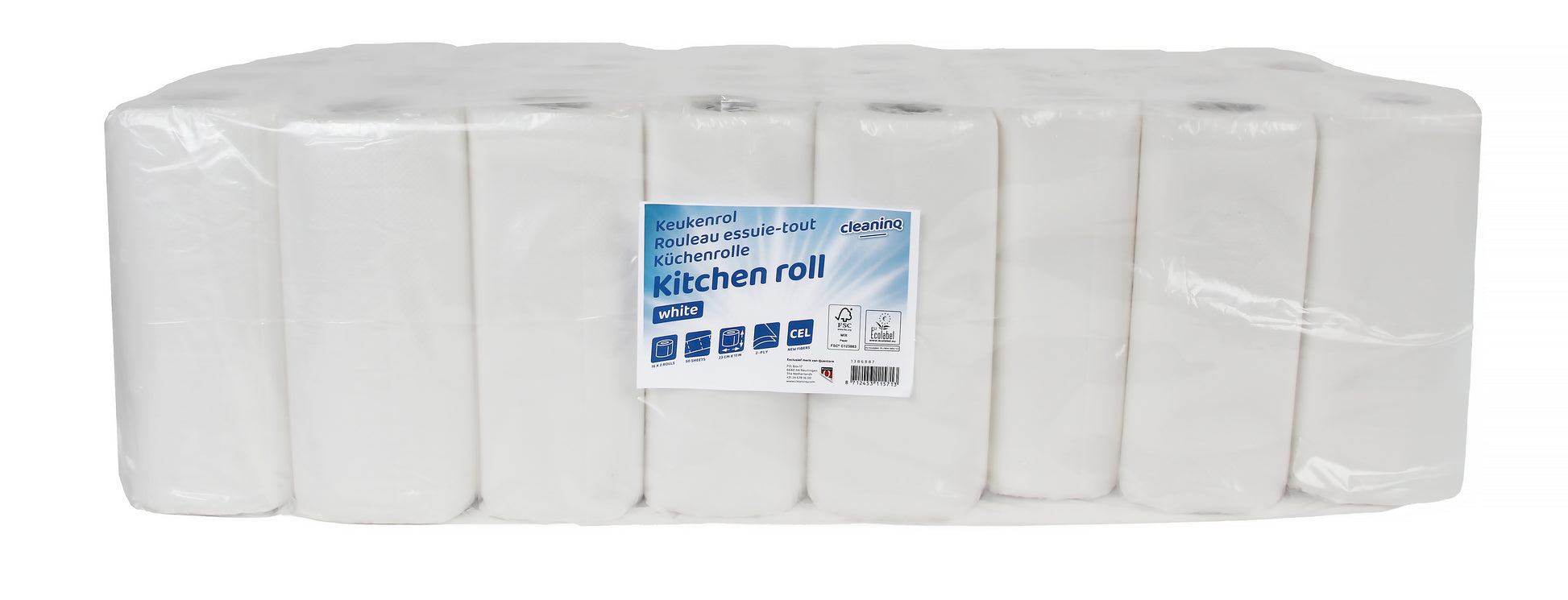 Keukenrol 2-laags Wit 50 Vel (22x23cm) 16 Pak