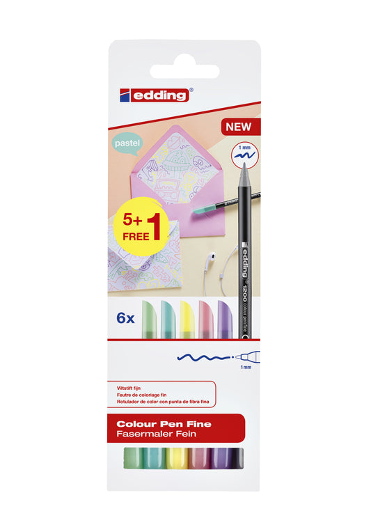 edding 1200 F pastel fineliner 1mm assortiment