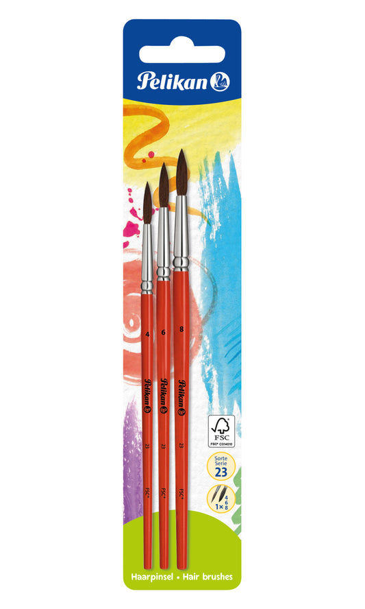 Pelikan penselen set in diverse maten (4, 6, 8)