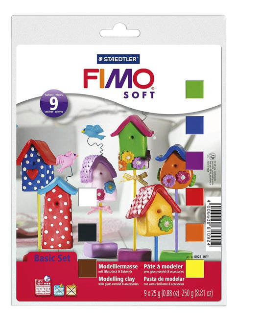 FIMO Soft Basisset met 9 Halve Blokken en Accessoires