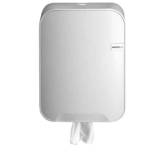 Poetspapierdispenser QuartzLine Q16 wit voor midi centerfeed rollen