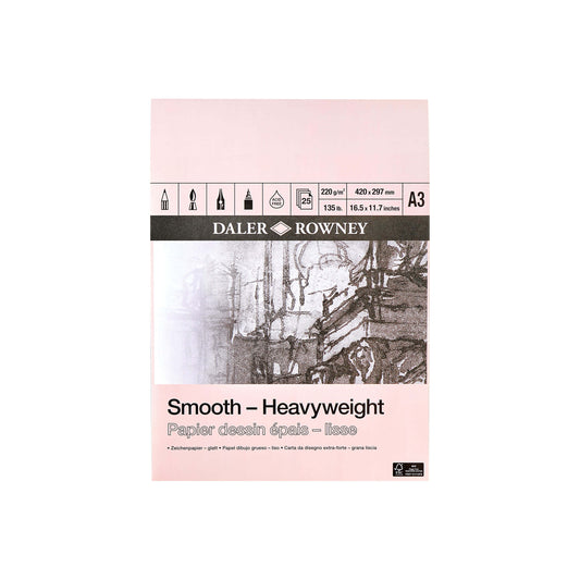 Blok Daler Gladd papier 220 g/m², A3, 25 vel