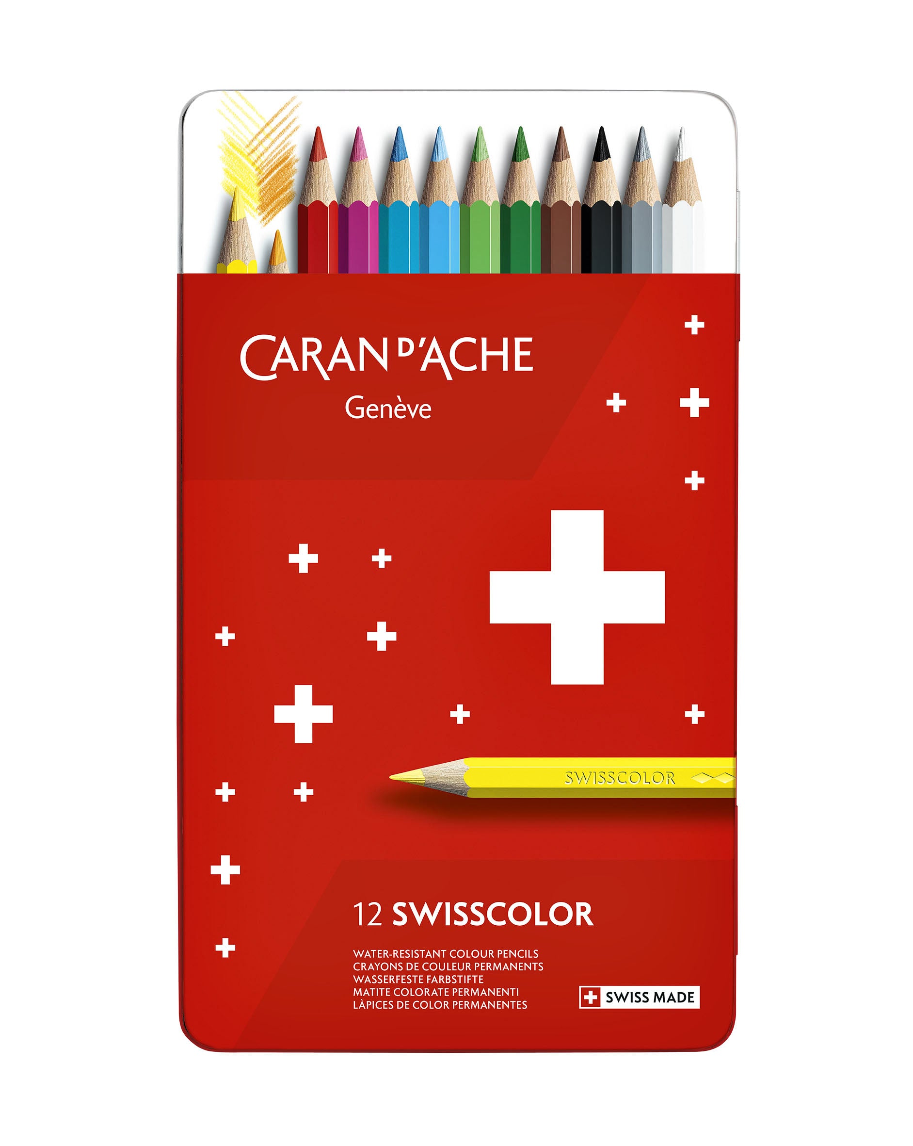 Caran d'Ache Swisscolor 12 Stuks Permanente Kleurpotloden