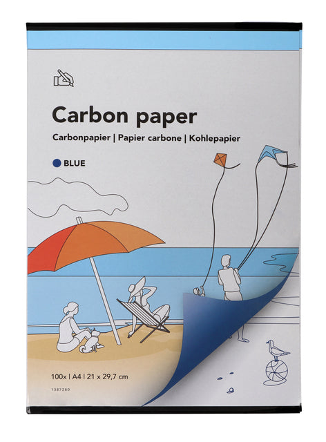 Carbonpapier Qbasic A4 21x29,7cm Blauw 100 Vel