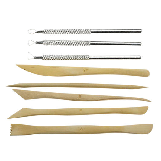 Conda Boetseerspatel Set 8 Stuks, Hout en Metaal