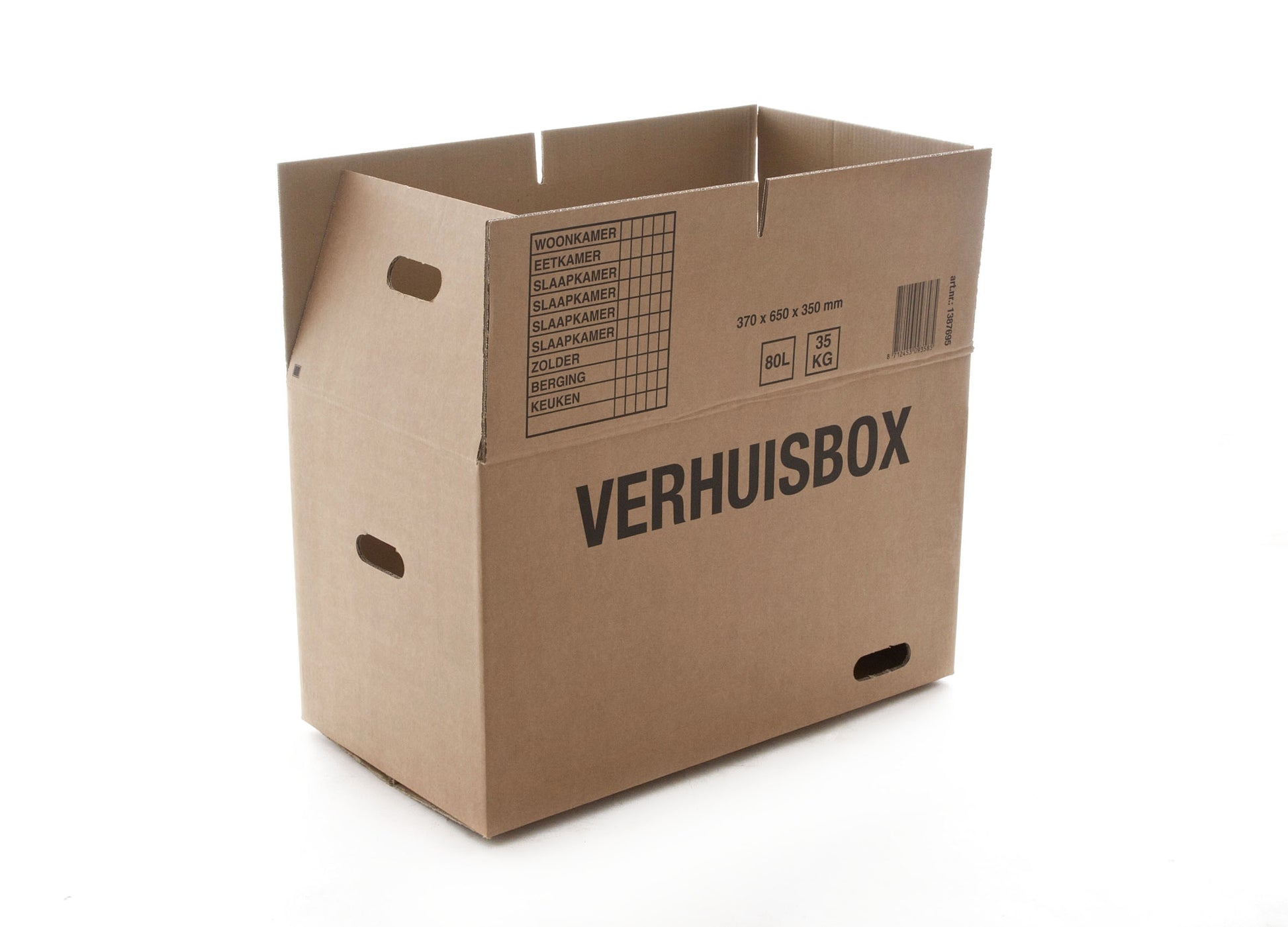 Verhuisdoos IEZZY 370x650x350mm, dubbelgolf bruin, 7mm dik