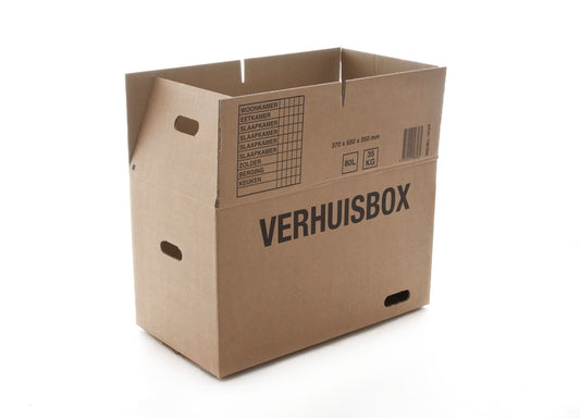 Verhuisdoos IEZZY 370x650x350mm, dubbelgolf bruin, 7mm dik