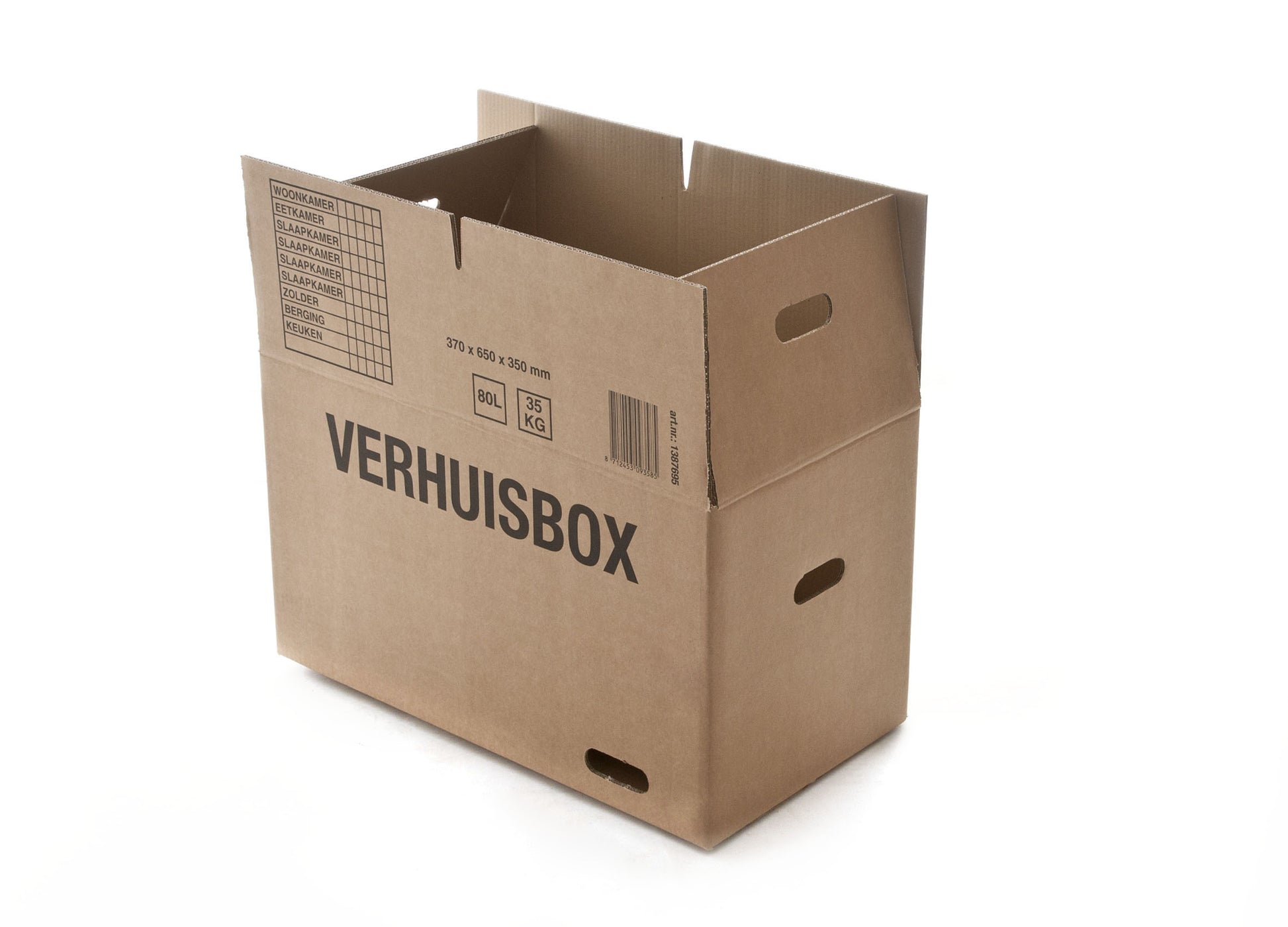 Verhuisdoos IEZZY 370x650x350mm, dubbelgolf bruin, 7mm dik - 2