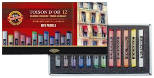 Pastelkrijt KOH-I-NOOR Toison rond 12 kleuren