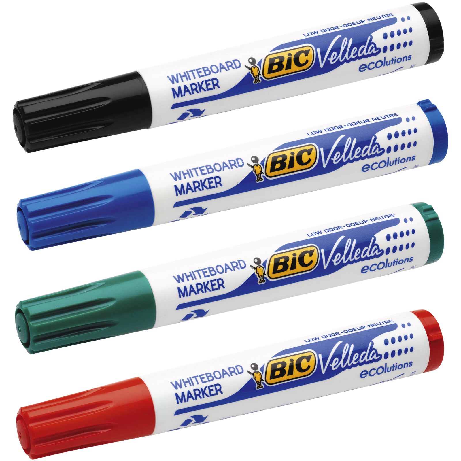 Bic Whiteboardstift 1704 rond assorti, droog uitwisbaar, 51% gerecycled materiaal - 2