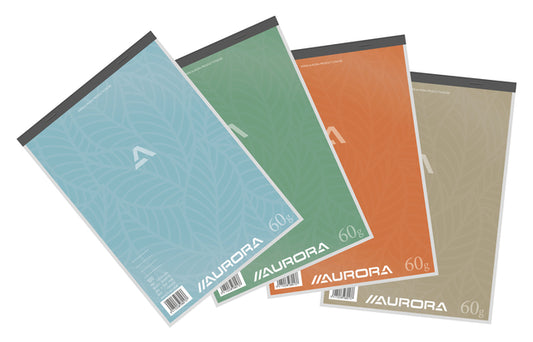 Schrijfblok Aurora A4 gelijnd 100 blad 60 g/m² assorti