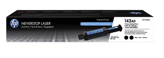 HP W1143AD 143A Zwart 2x Navulcartridge - Hoge Capaciteit