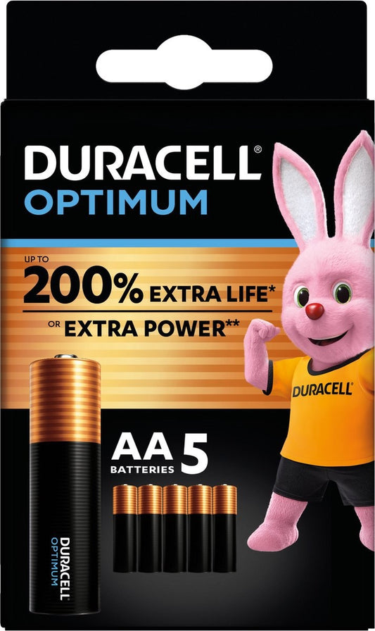 Duracell Optimum AA alkaline batterijen 5 stuks