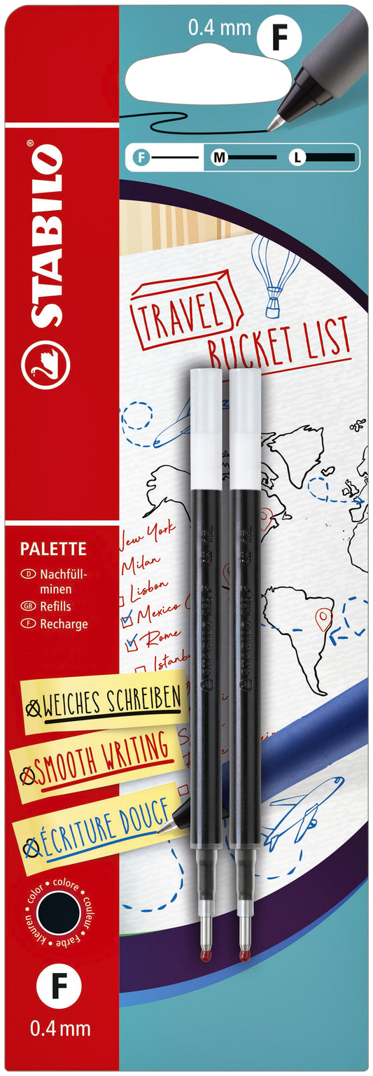 Rollerpenvulling Stabilo Palette F Zwart