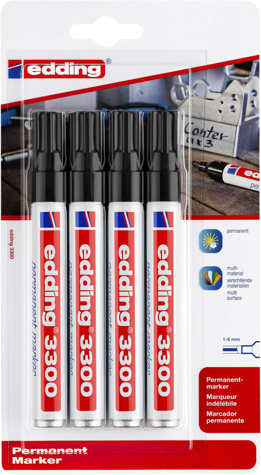 Viltstift edding 3300 schuin 1-5mm zwart