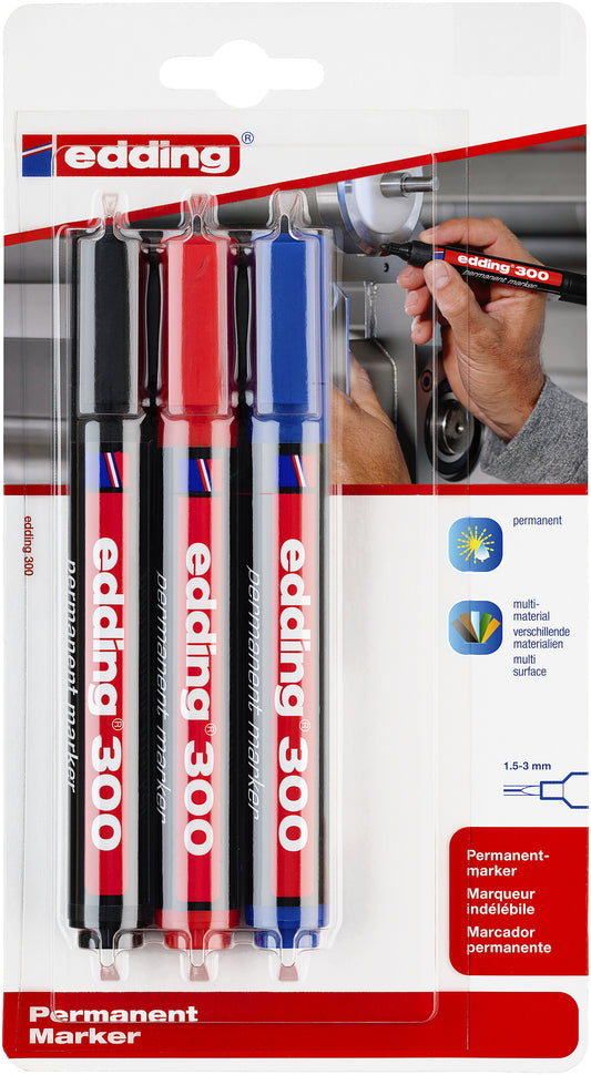 Edding 300 rond permanent marker 1.5-3mm assorti