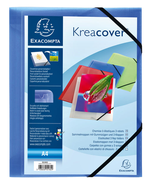 Elastomap Exacompta Kreacover A4 3-klep PP Assorti Kleuren - 2