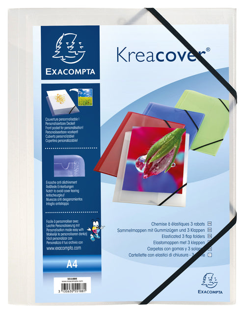 Elastomap Exacompta Kreacover A4 3-klep PP Assorti Kleuren - 3