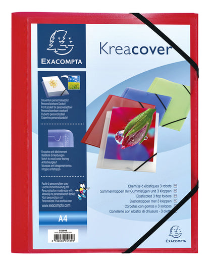 Elastomap Exacompta Kreacover A4 3-klep PP Assorti Kleuren - 4