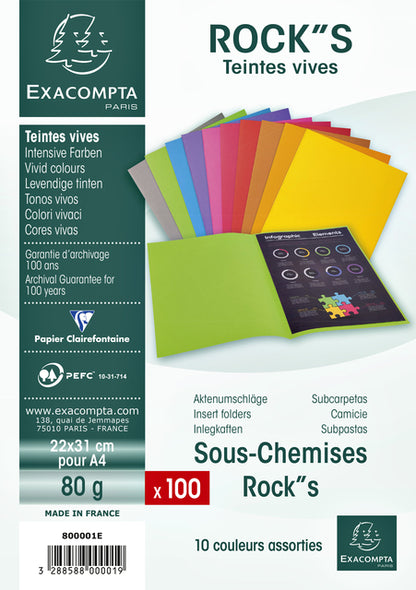 Exacompta Rocks Inlegmap A4 80 g/m² assorti kleuren - 3