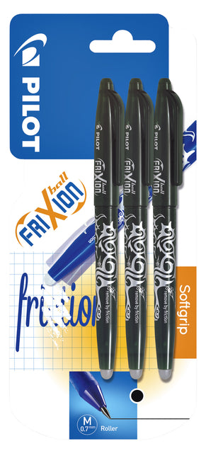 Pilot FriXion BL-FR7 M 3-Delig Zwart