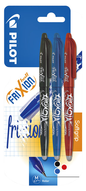 Pilot FriXion  BL-FR7 M 3-stuks assorti, uitwisbare rollerpennen