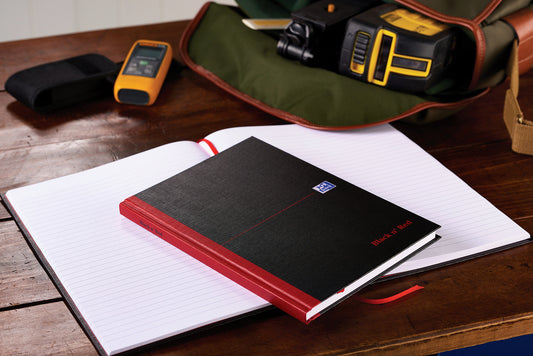 Notitieboek Oxford Black n' Red A5 96 vel gelinieerd