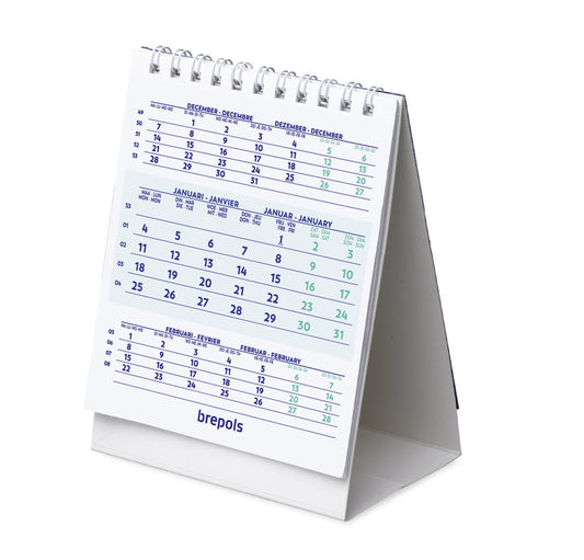 3-Maandsbureaukalender 2025 Brepols 10,5x13cm