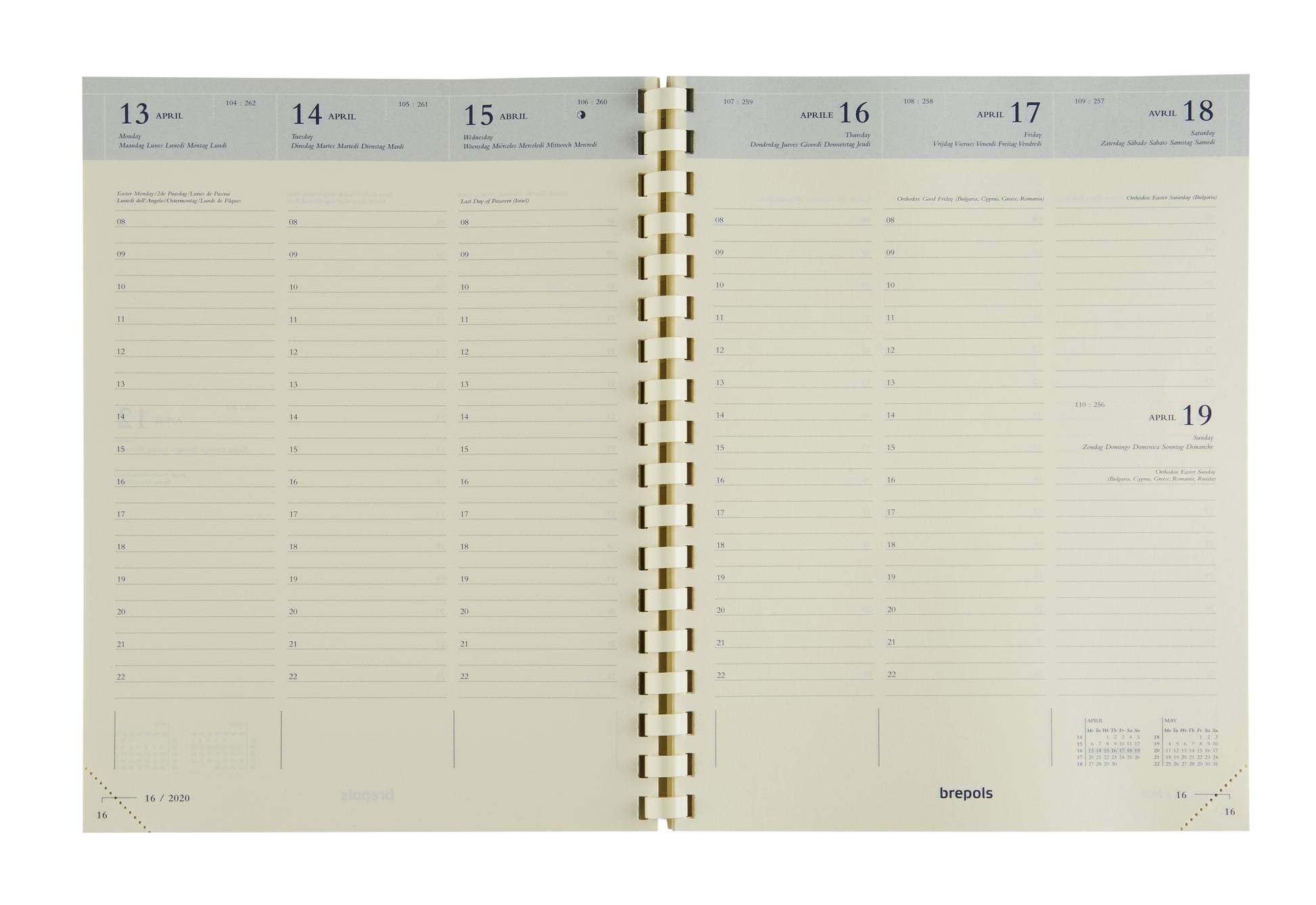 Agenda 2025 Brepols Timing Palermo 7d/2p spiraal, 16,8x22 cm - 2