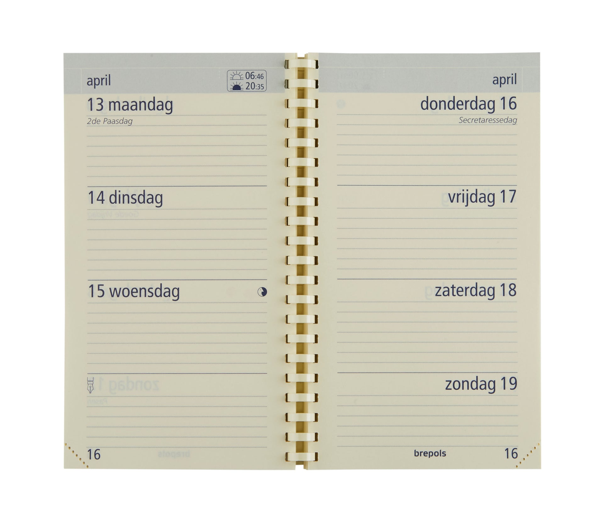 Agenda 2025 Brepols Opt Pocket Palermo, 1 week per 2 pagina’s, 9x16cm