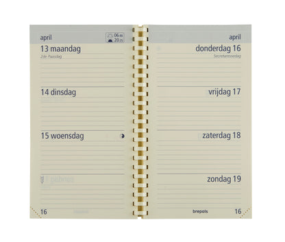 Agenda 2025 Brepols Opt Pocket Palermo, 1 week per 2 pagina’s, 9x16cm