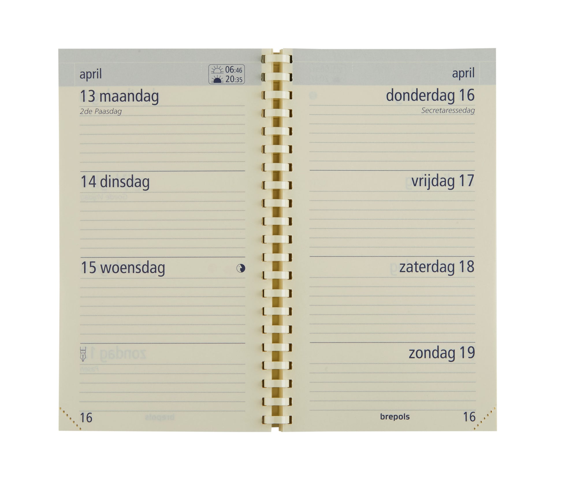 Agenda 2025 Brepols Opt Pocket Palermo, 1 week per 2 pagina’s, 9x16cm - 2