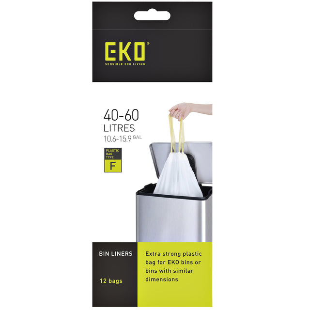 Afvalzak EKO MDPE type F 64x75cm 40-60L wit - 2
