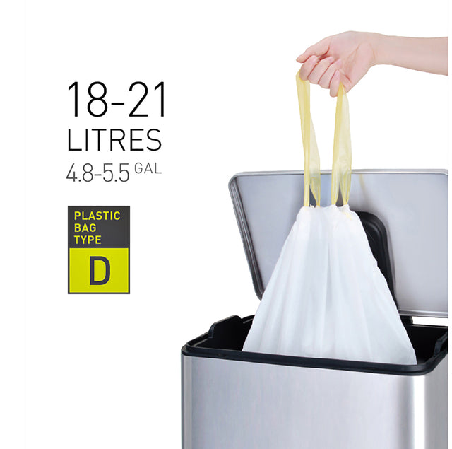 Afvalzak EKO MDPE type D 55x55cm 18-21L wit