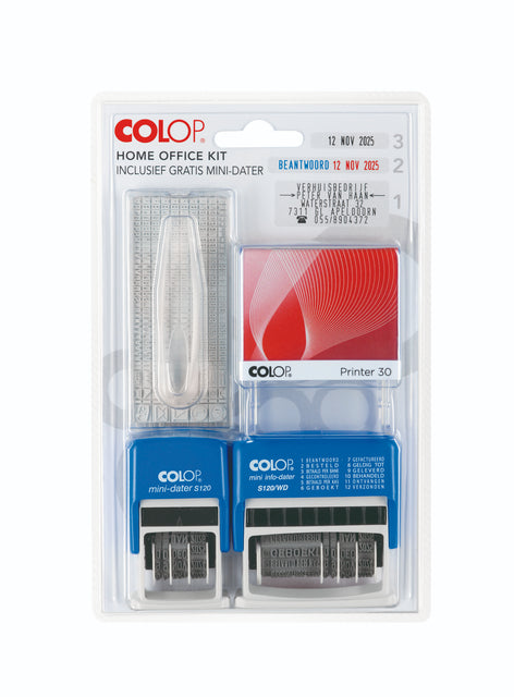 Colop Starterset Home/Office Kit Zwart voor Zelfstempelen