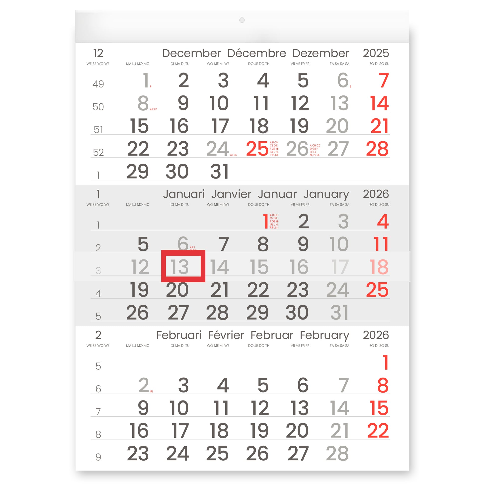 3-Maandkalender 2025 INNI Manager compact 30x40cm