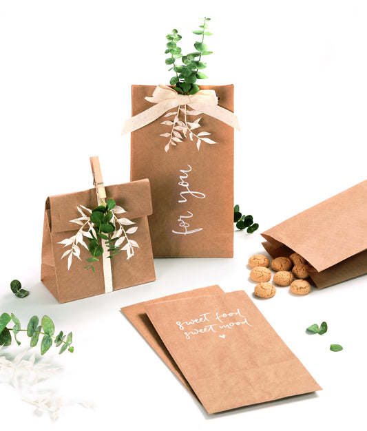 Folia Kraft Zakjes 12x6x21cm 15 Stuks Voedselveilig